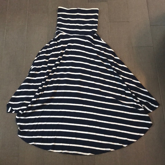 Aqua strapless dress. HighLow - Picture 3 of 4